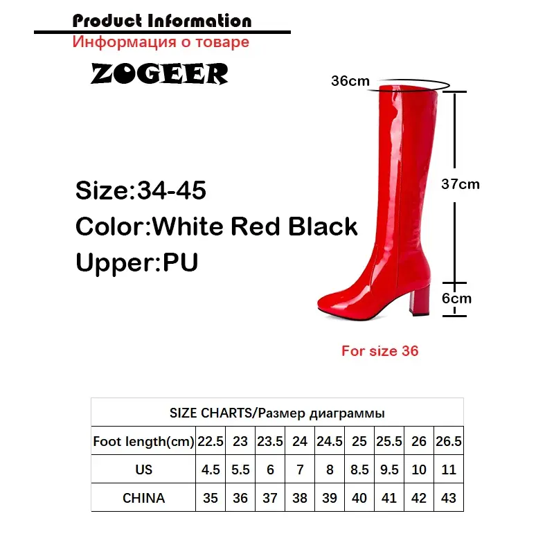 Thumbnail: Autumn Winter Women‘s High Knee Boots Patent Leather Knee High Boots Women Wat