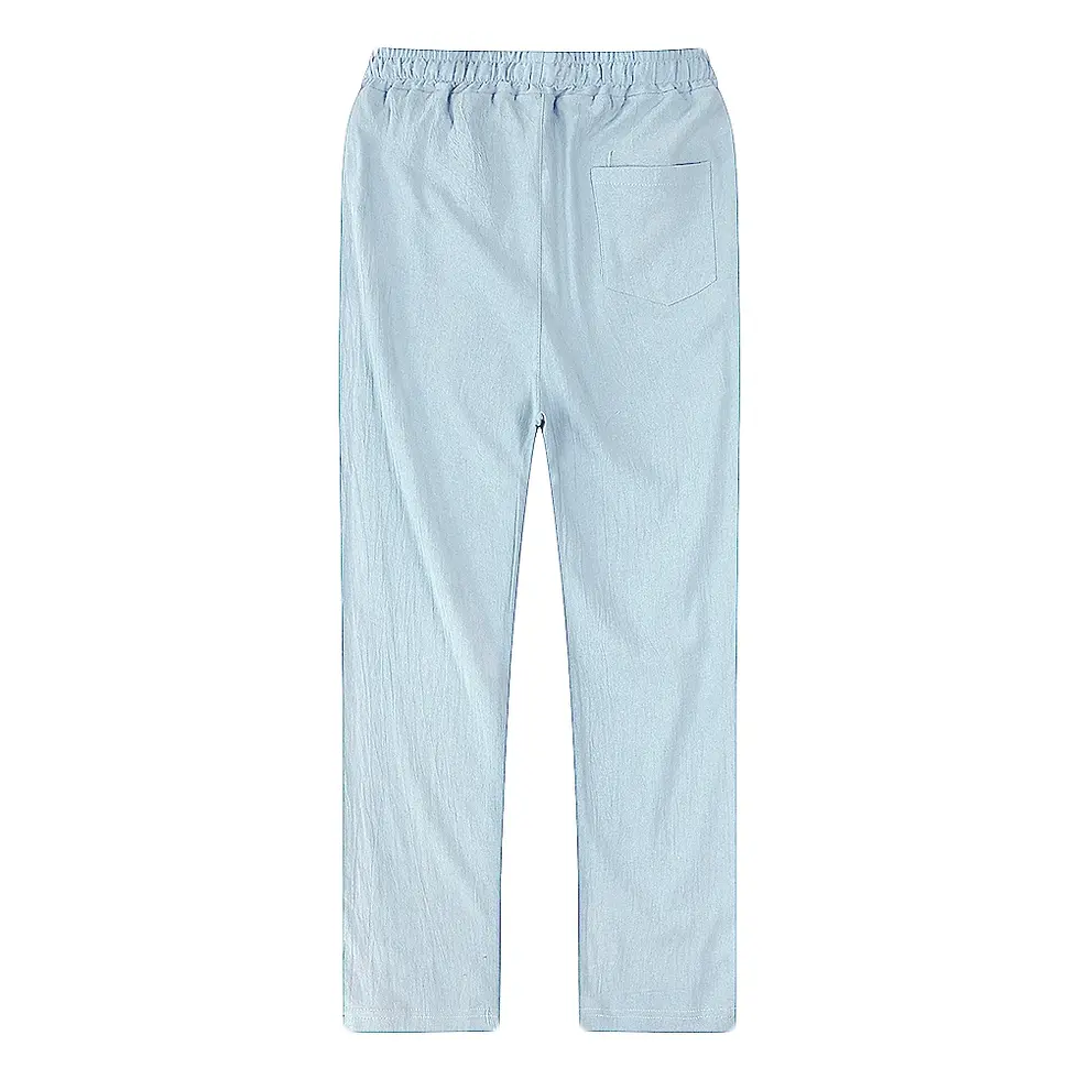 Thumbnail: Men's Cotton Linen Pants Male Autumn New Breathable Solid Color Linen Trousers F