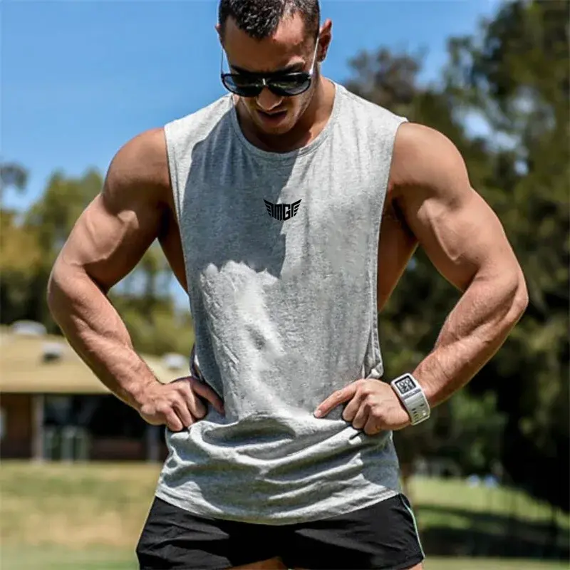 Thumbnail: Bodybuilding Tank Tops Men Sports Sleeveless shirt Muscle guys Vest Fitness Drop