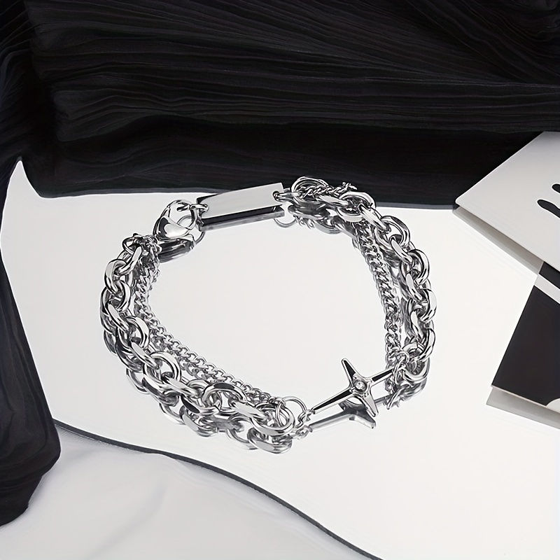 Thumbnail: Starlight Titanium Steel Bracelet for Men, Trendy Retro Niche Design, Men's Acce