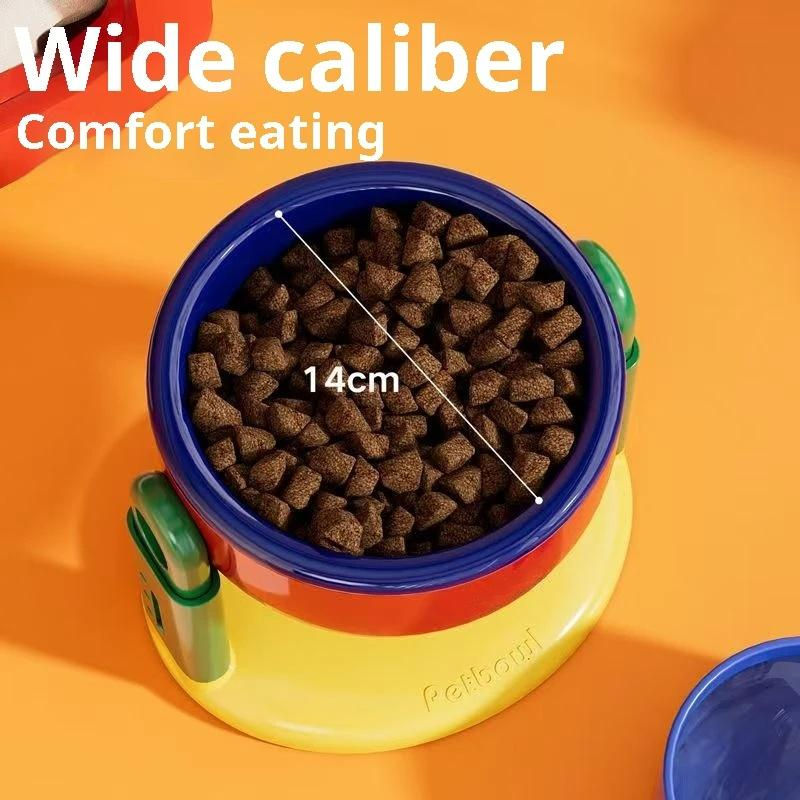 Thumbnail: Pet Feeder Slow Feed Bowls Double Bowls Foldable with 3 Adjustable Height Suitab