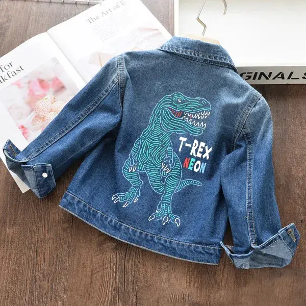 Thumbnail: Children's Jackets Spring Denim Top for Girls Cartoon Print Denim Jacket Boys Cl