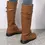 Thumbnail: Winter Boots for Women 2024 Combat Cowboy Knee High Long Leather Platform Shoes 