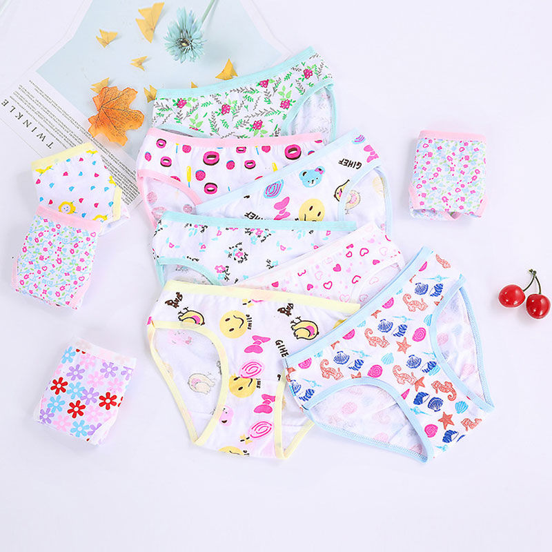 Thumbnail: 12Pcs/Lot Cotton Panties Girls Kids Short Briefs Children Underwear Child Cartoo