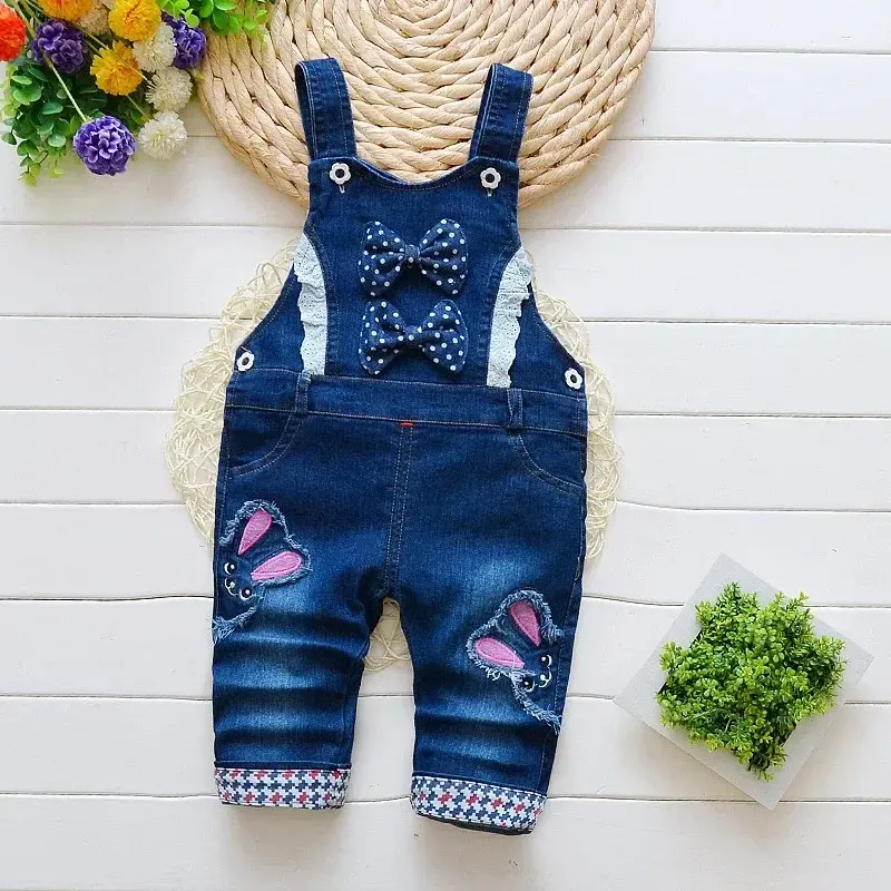 Thumbnail: DIIMUU Kids Clothing Jumper Baby Toddler Boys Bib Pants Girls Denim Clothes Over