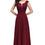 Thumbnail: Elegant Long Burgundy Women Evening Dresses Sexy Illusion O Neck Lace Sleeveless