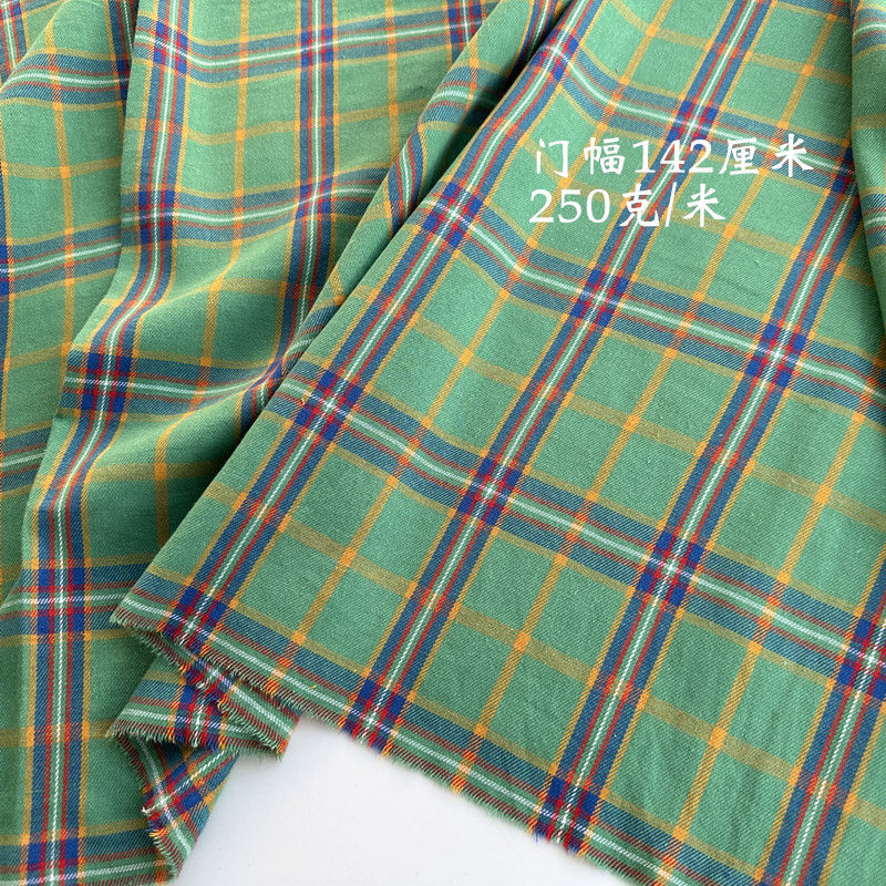 Thumbnail: Brushed Plaid Cotton Fabric Spring By The Meter for Shirt Dress Skirt Coat Table