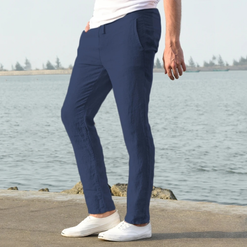 Thumbnail: Men's Cotton Linen Pants Joggers Sweatpants Streetwear Breathable Solid Color Li