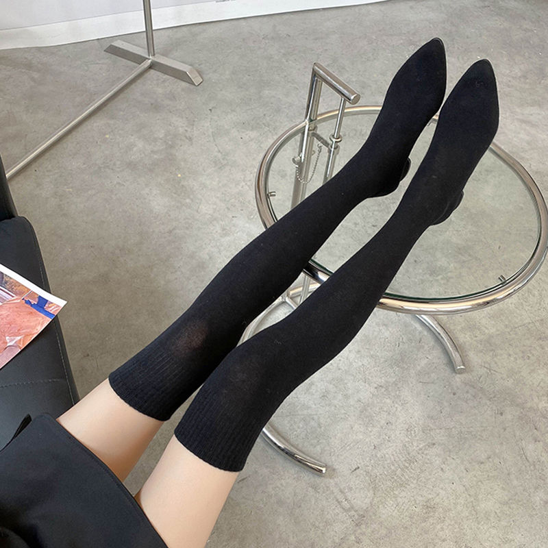Thumbnail: Over-Knee Faionable Mid-Calf Boots Women's Spring Autumn Elastic Sos Thi Heel Wa