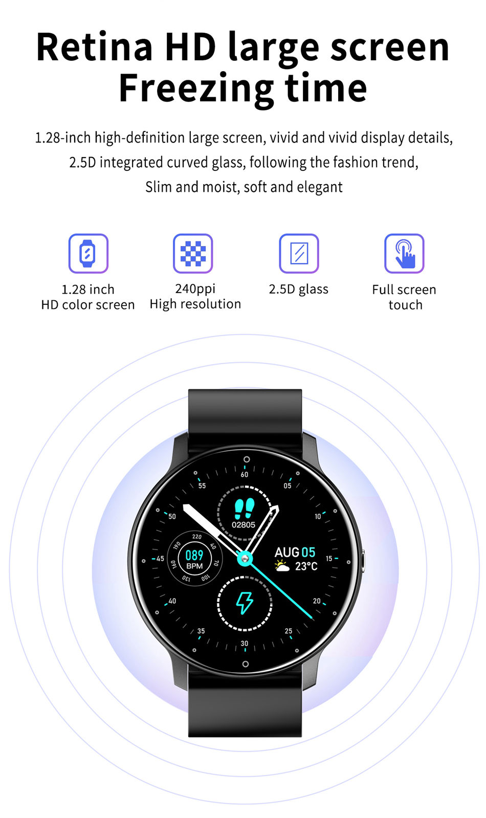 Thumbnail: LIGE Smart Watch Women Men Full Touch Screen Bluetooth 5.2 Call Waterproof Watch