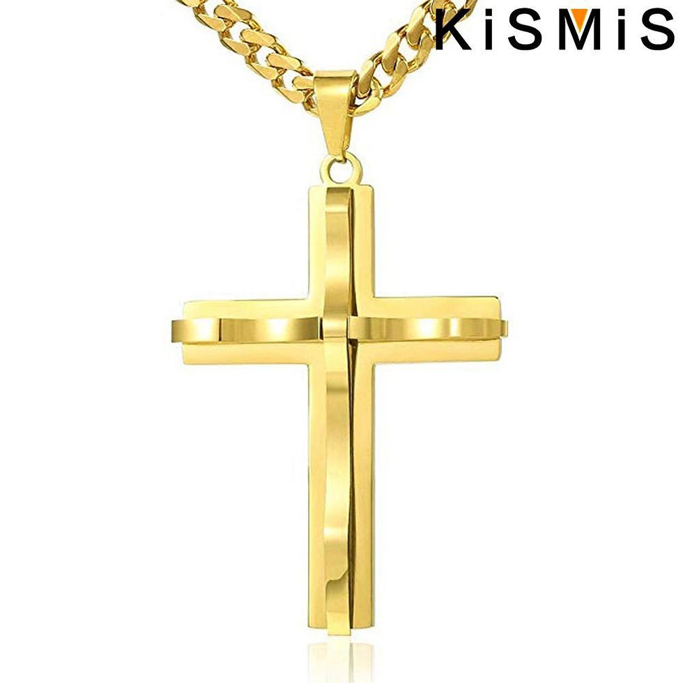 Thumbnail: Men's Cross Pendant Necklace Fashion Hip-hop Jewelry Accessories Stylish Design 
