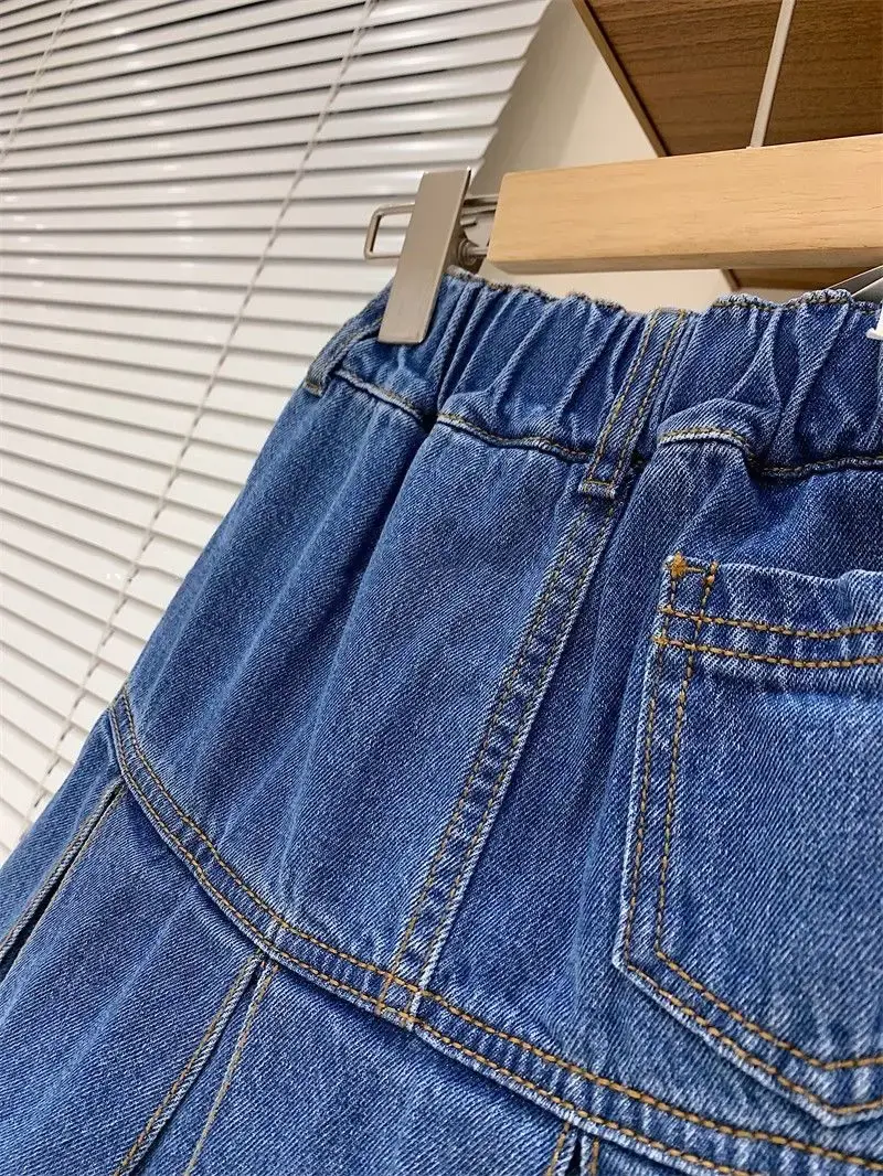 Thumbnail: Girls' Denim Skirt Pants 4-12Y Children's Summer Clothing Spring Autumn College 