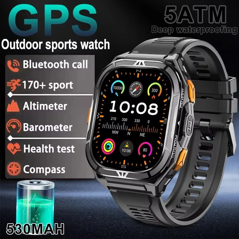 Thumbnail: 2025 New GPS Smart Watch Men 1.96-inch HD AMOLED Screen Compass Bluetooth Call 5