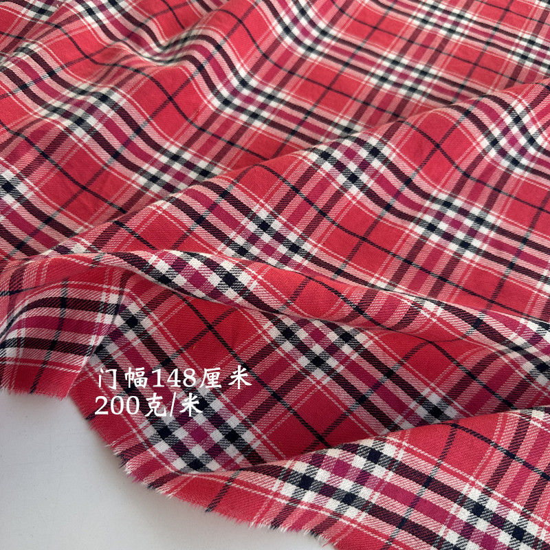 Thumbnail: Brushed Plaid Cotton Fabric Spring By The Meter for Shirt Dress Skirt Coat Table