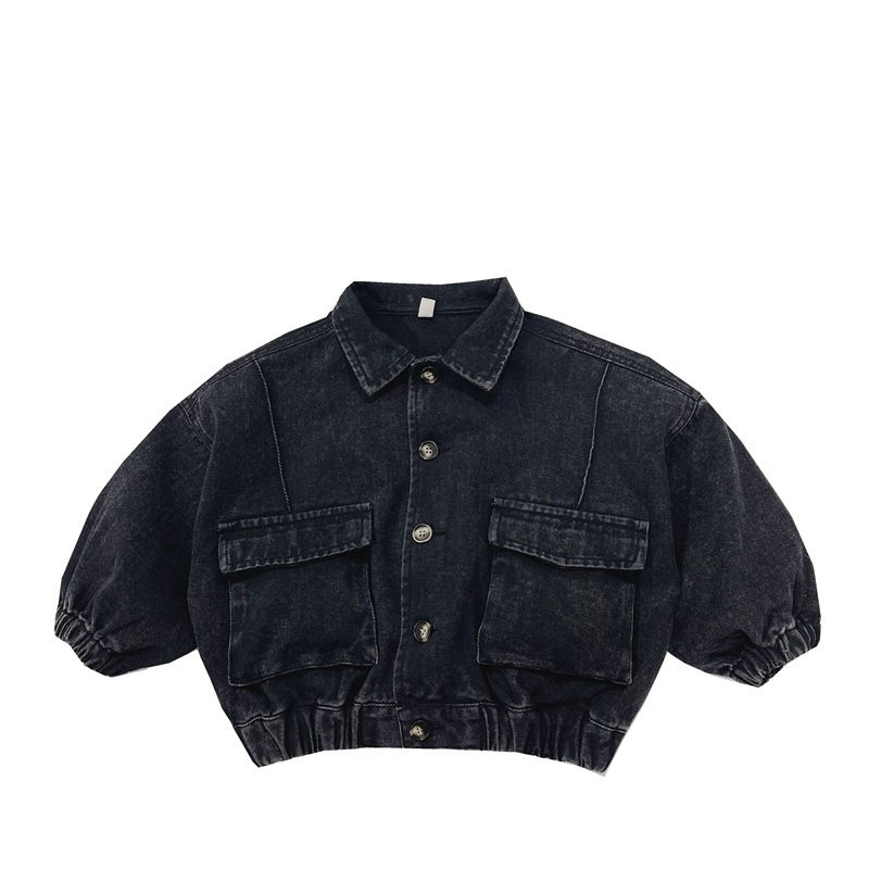 Thumbnail: Childrens Boys Denim Jacket Autumn New Korean Solid Color Toddler Boys Cardigan 