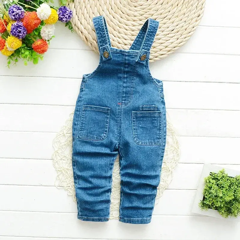 Thumbnail: DIIMUU Kids Clothing Jumper Baby Toddler Boys Bib Pants Girls Denim Clothes Over