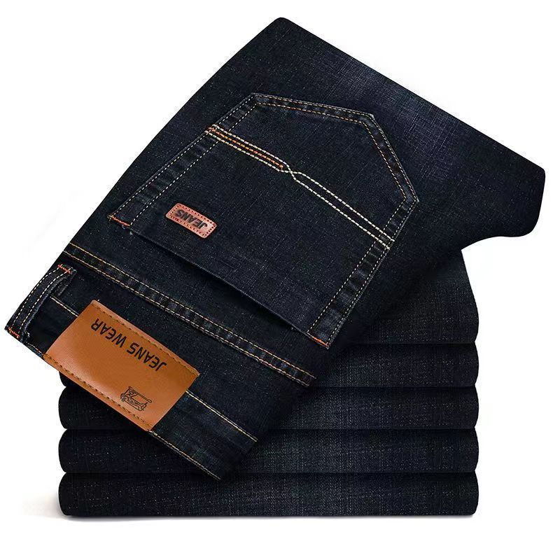 Thumbnail: 2025 Men NEW Men's Fashion Business Jeans Classic Style Casual Stretch Slim Jean