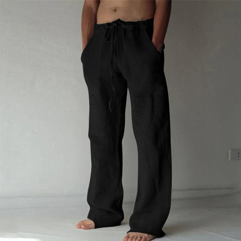 Thumbnail: 2024 New men's cotton linen long pants men's spring and summer loose and breatha