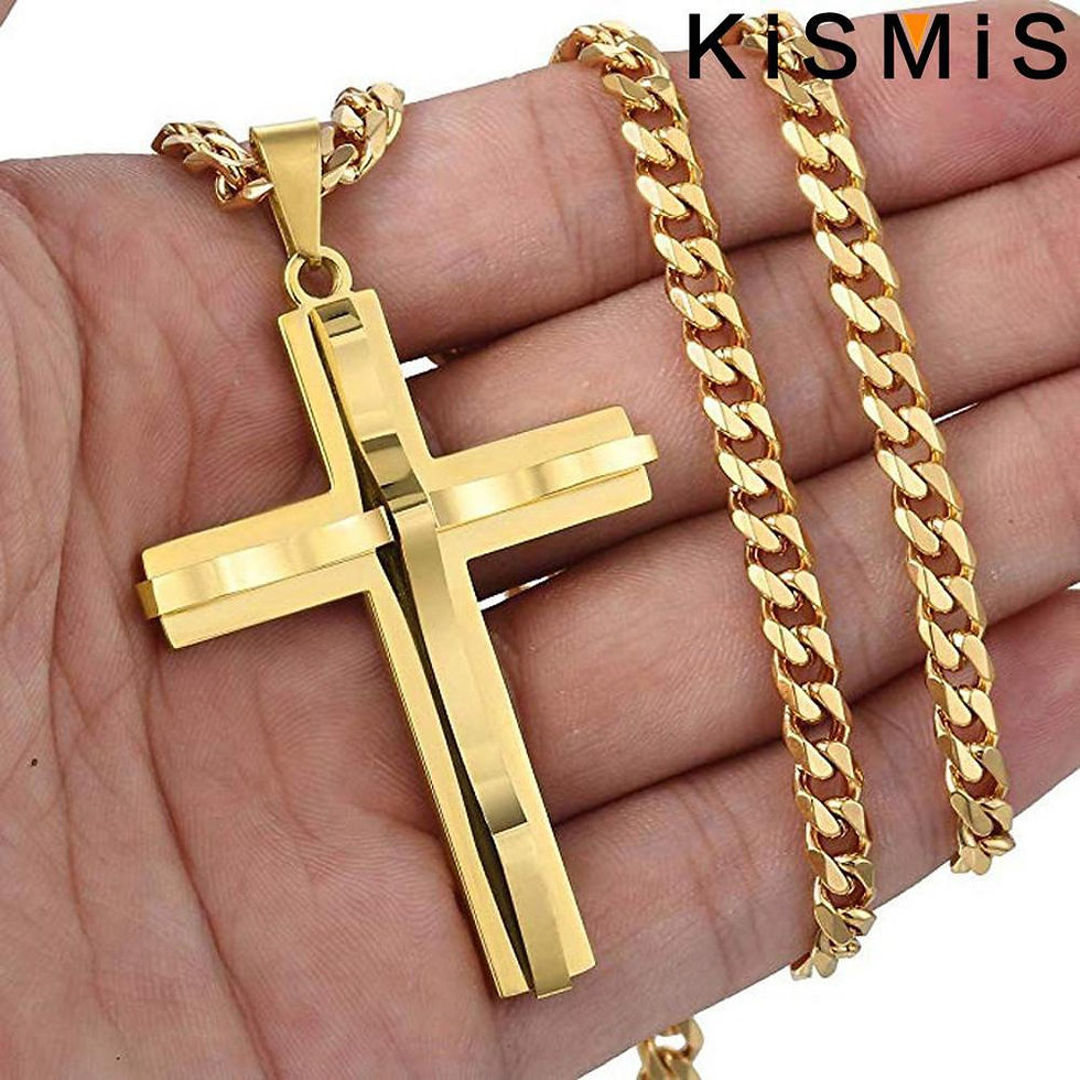 Thumbnail: Men's Cross Pendant Necklace Fashion Hip-hop Jewelry Accessories Stylish Design 