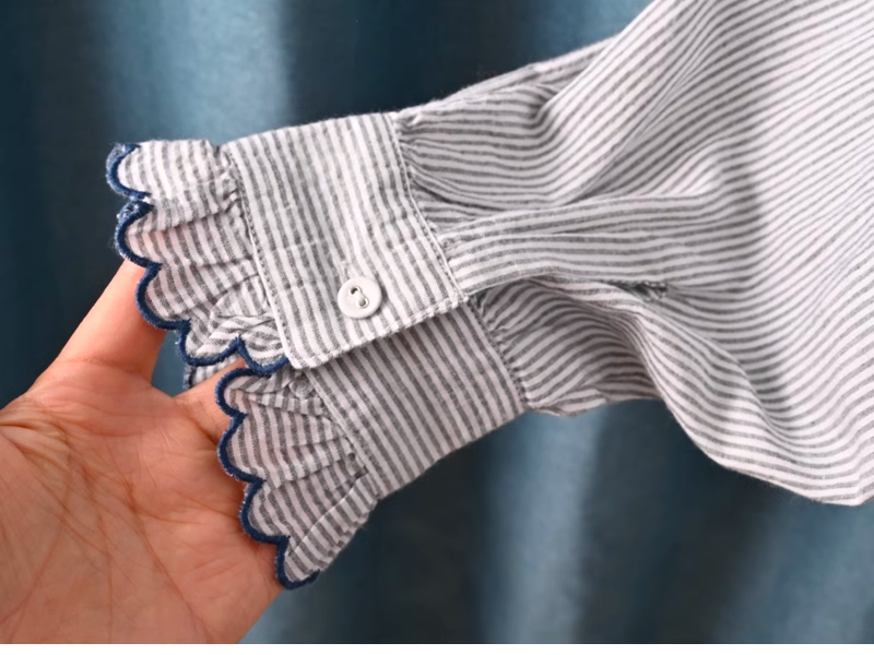 Thumbnail: Cotton Yarn Ethnic Blouses Women Tops Elegant Female Blouses Plus Size Stand Col