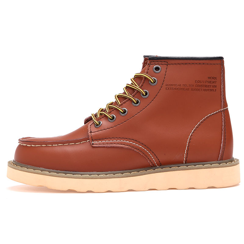 Thumbnail: Winter Leather Boots for Men Warm Fleece-Lined Men's Snow Boots Waterproof Men's