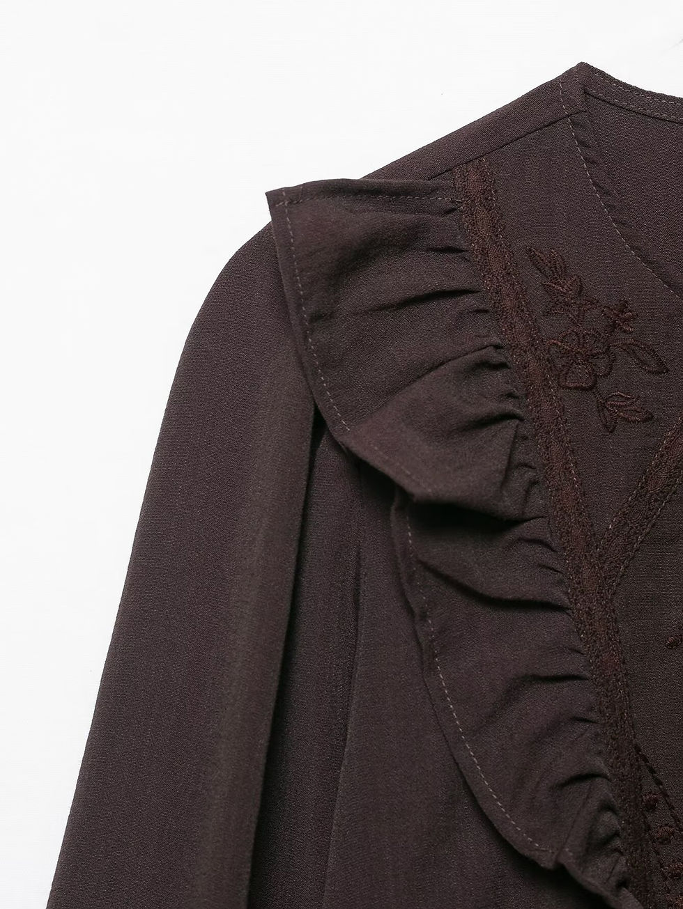 Thumbnail: Women's Blouse 2025 Autumn Winter New Fashion Women Long Sleeve Flowers Embroide