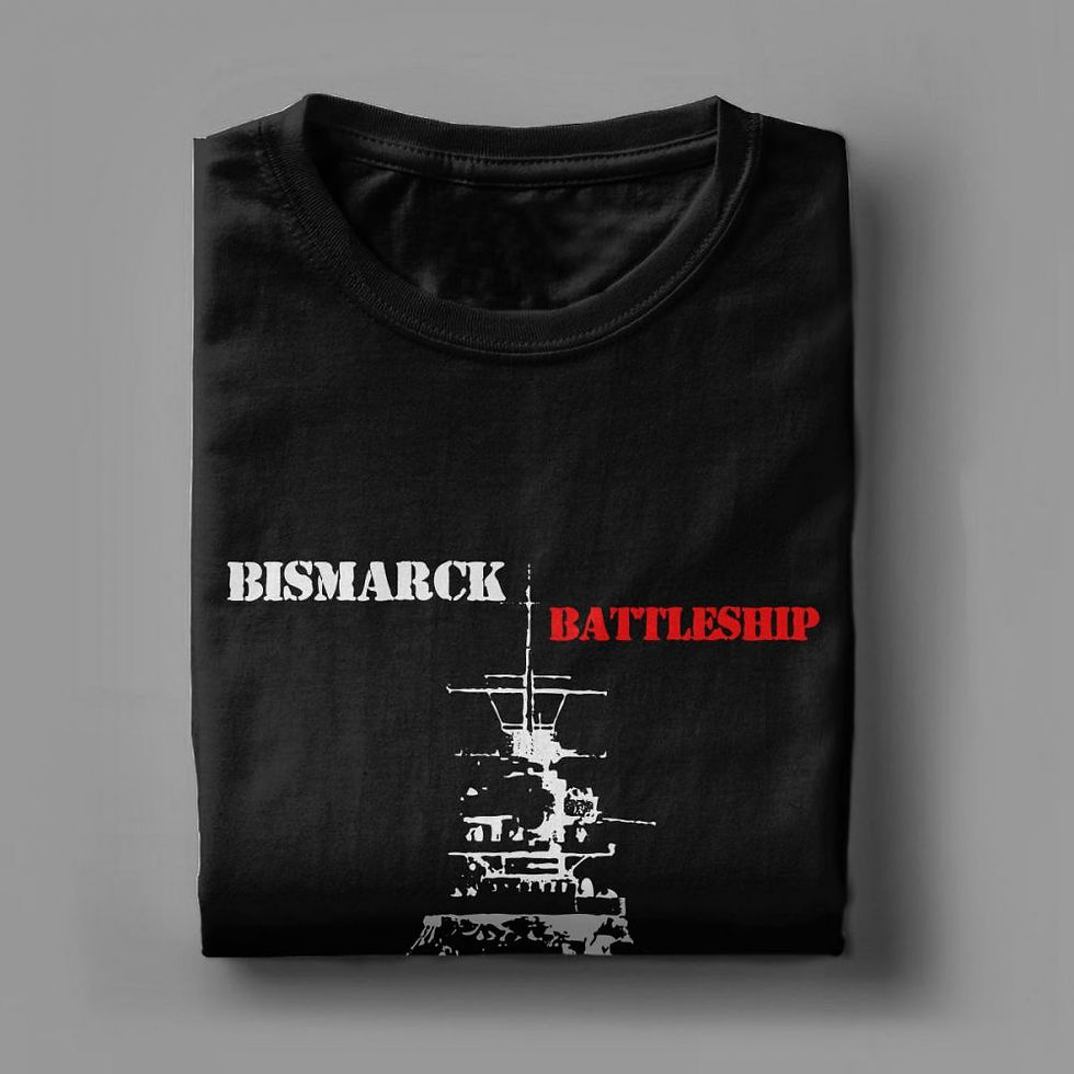 Thumbnail: Men Tshirt Bismarck Battleship T Shirts 100% Cotton Clothing Short Sleeve Crew N