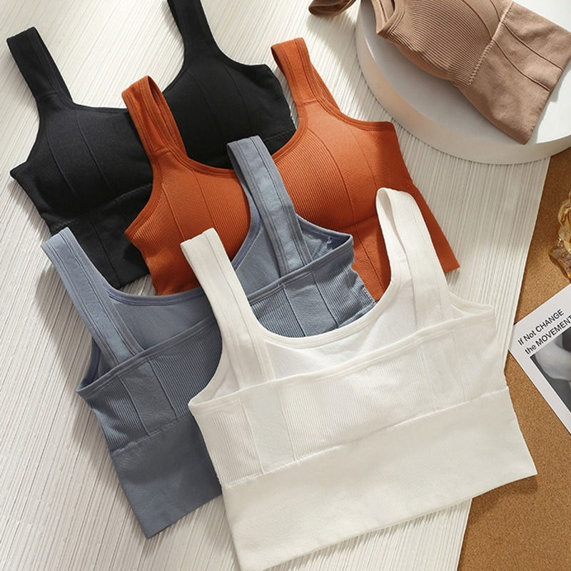 Thumbnail: Breathable Sports Bra Anti-Sweat Fitness Top Women Seamless Yoga Bra Shockproof 