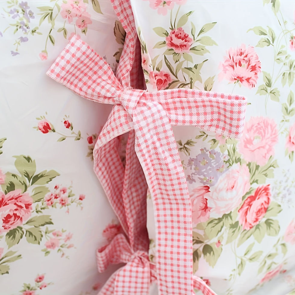 Thumbnail: Elegant 4pc Rose Floral Cotton Sheet Set - Soft, Breathable Comfort - Complete B