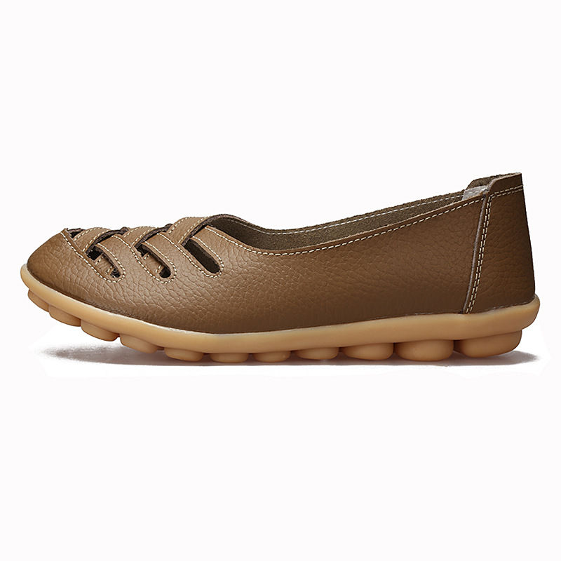 Thumbnail: Genuine Leather Women's Shoes Flats Loafers Ladies Shoes Slip on Women's  Female