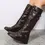 Thumbnail: Winter Boots for Women 2024 Combat Cowboy Knee High Long Leather Platform Shoes 