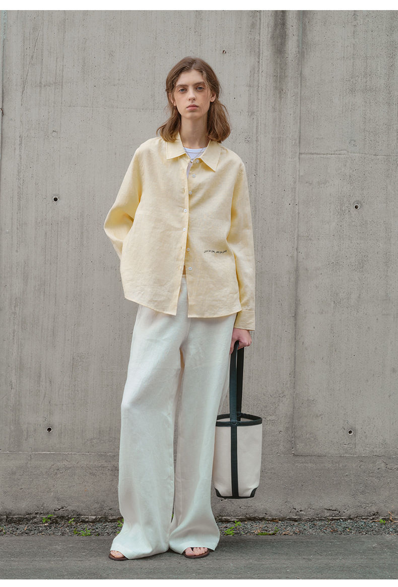 Thumbnail: 100% Linen Shirt Women 2025 Spring And Summer New Casual Lapel Sunscreen Cardiga