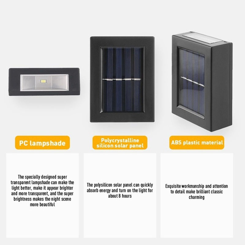 Thumbnail: Solar Up and Down Spot Lights Outdoor, Street Wall Light Lamp Solar Powered Sunl