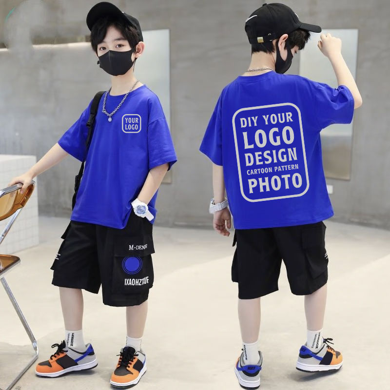 Thumbnail: Children's Cotton Custom T-shirt, DIY Your Design, Logo,Photo,Anime Cartoon Grap