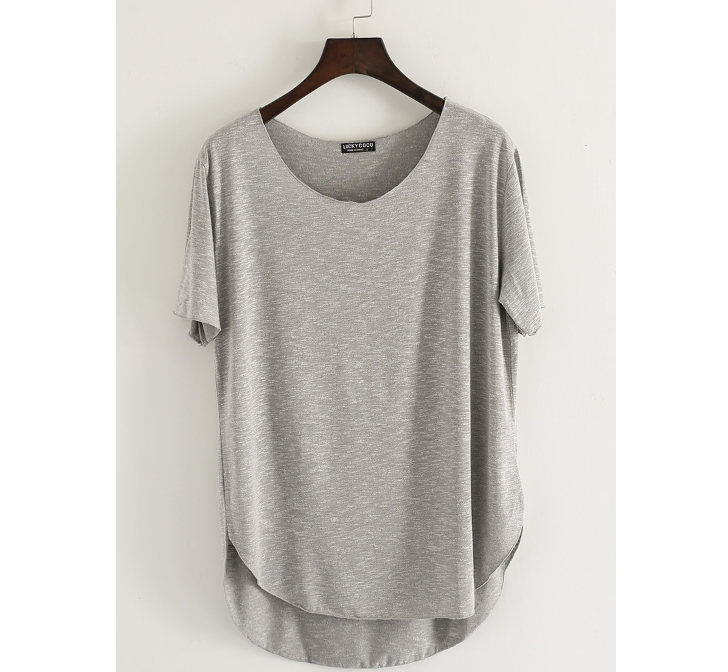 Thumbnail: Women Bamboo  T-shirt Round Neck Solid Color Summer Tshirt Girl Cooling Short-sl