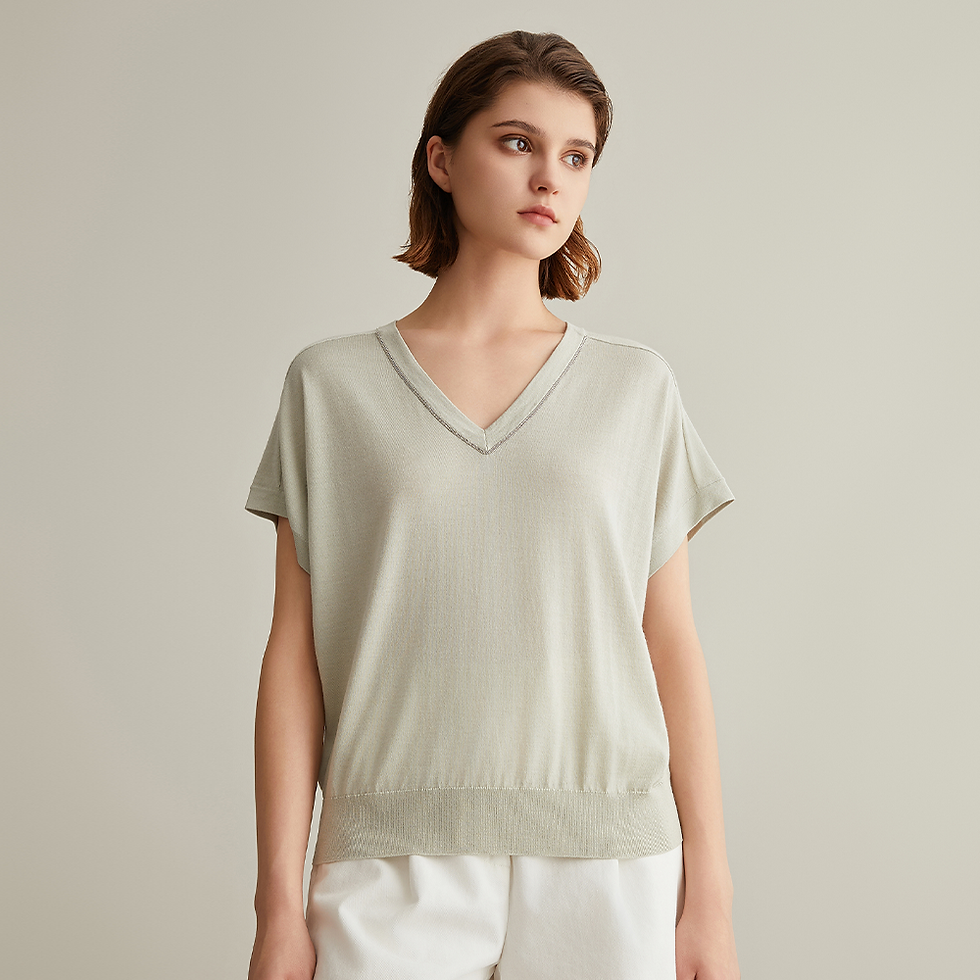 Thumbnail: BC630 Luxury Women's Clothing Merino Wool Woolen Ladies Silk Clothes For Woman L