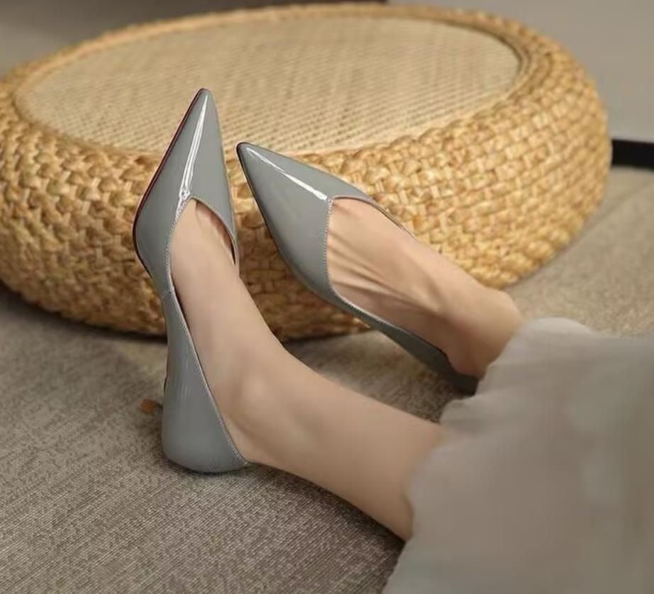 Thumbnail: Shoes for Woman Blue Women's Summer Footwear Black Formal with Medium Heels Stil