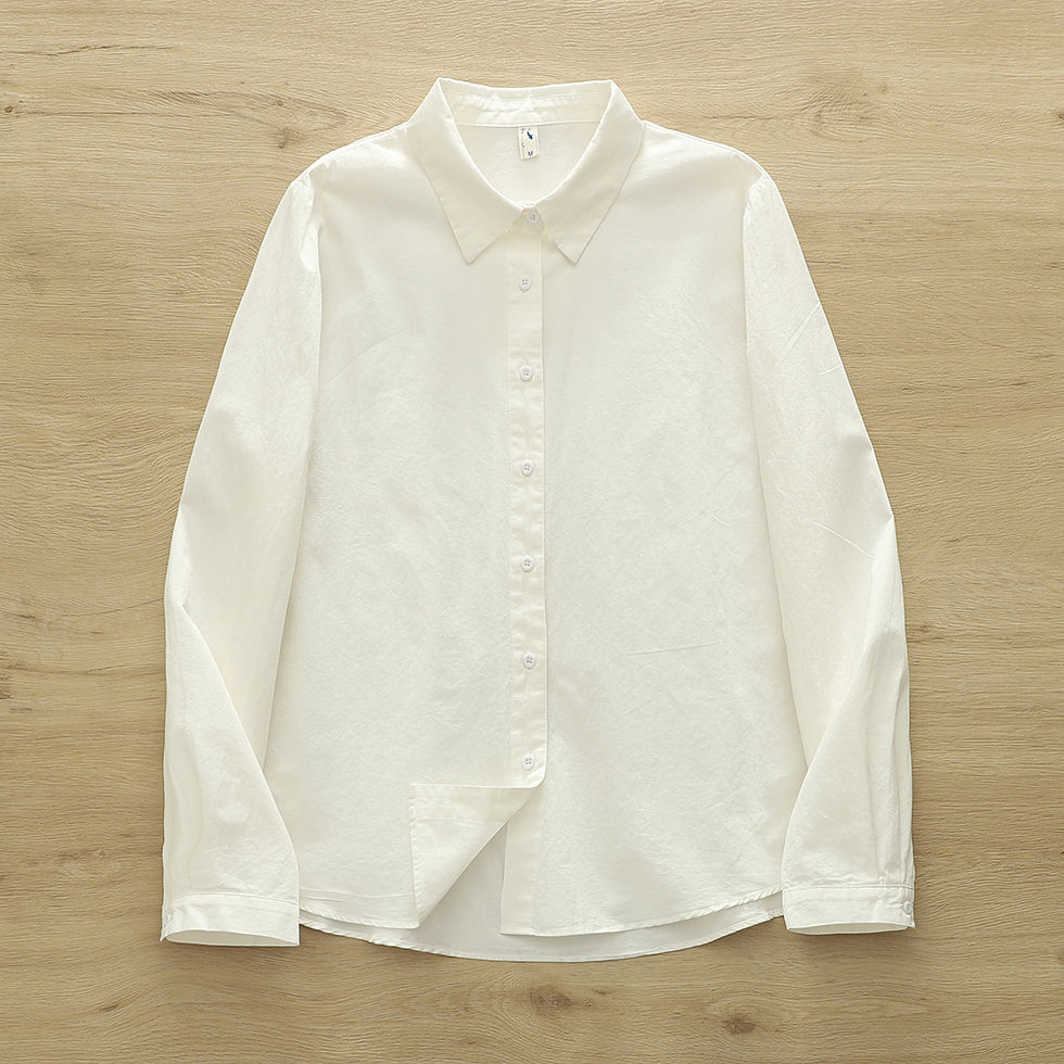 Thumbnail: Simple Fine Cotton Casual Shirts Women 2025 New Fresh Lady Solid Color Loose Blo