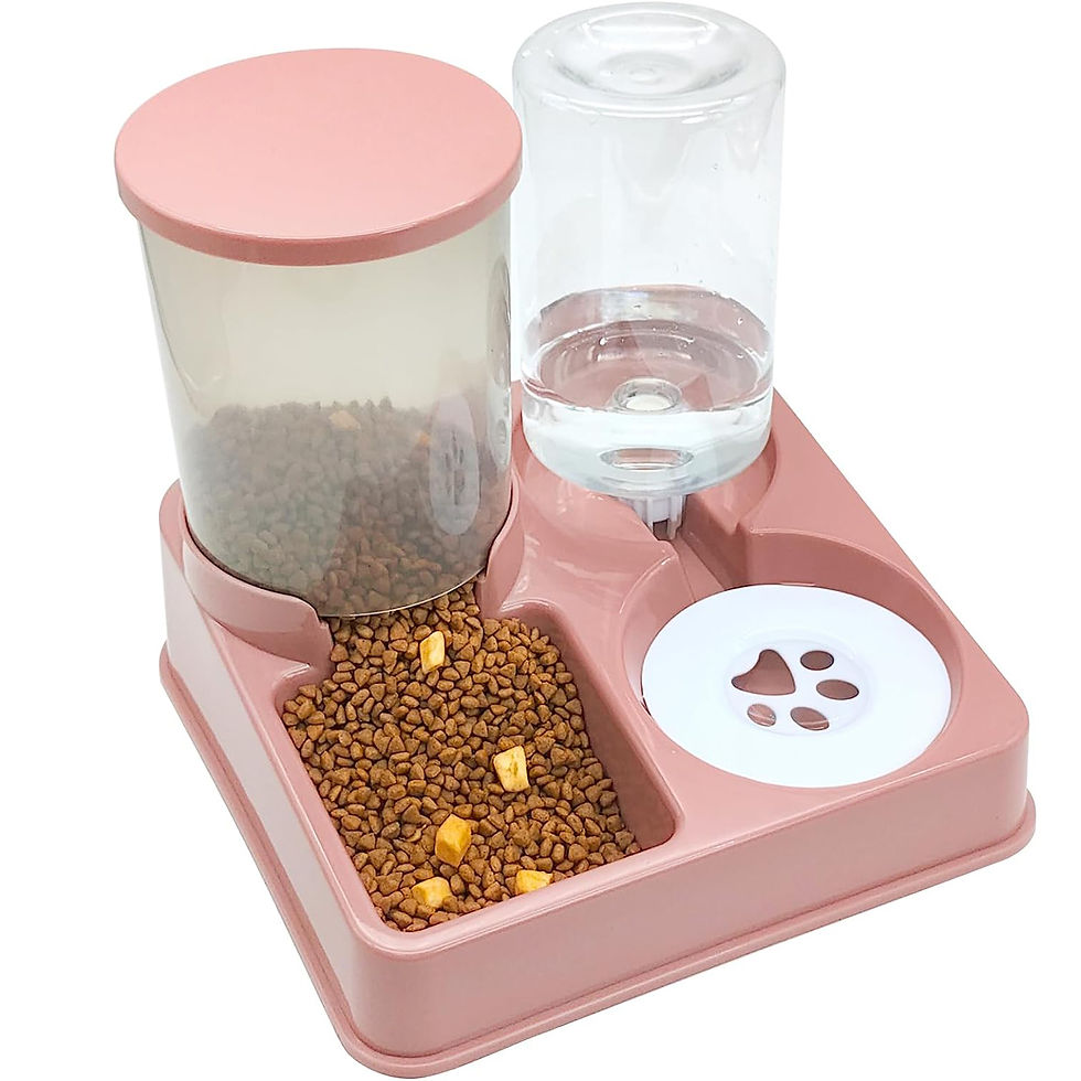 Thumbnail: Automatic Cat Feeder Water Dispenser Set, 2 In 1 Tilted Automatic Pet Food And W