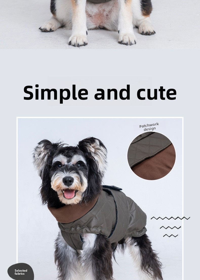 Thumbnail: Pet Clothing Autumn and Winter Dog Cotton Clothing Warm Fashion Cloak Quilted Tu