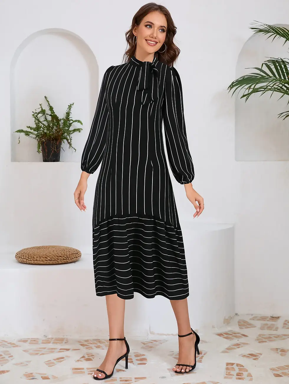 Thumbnail: Women's Dresses Formal Fashion Office Lady Professional High-end Stand-up Collar