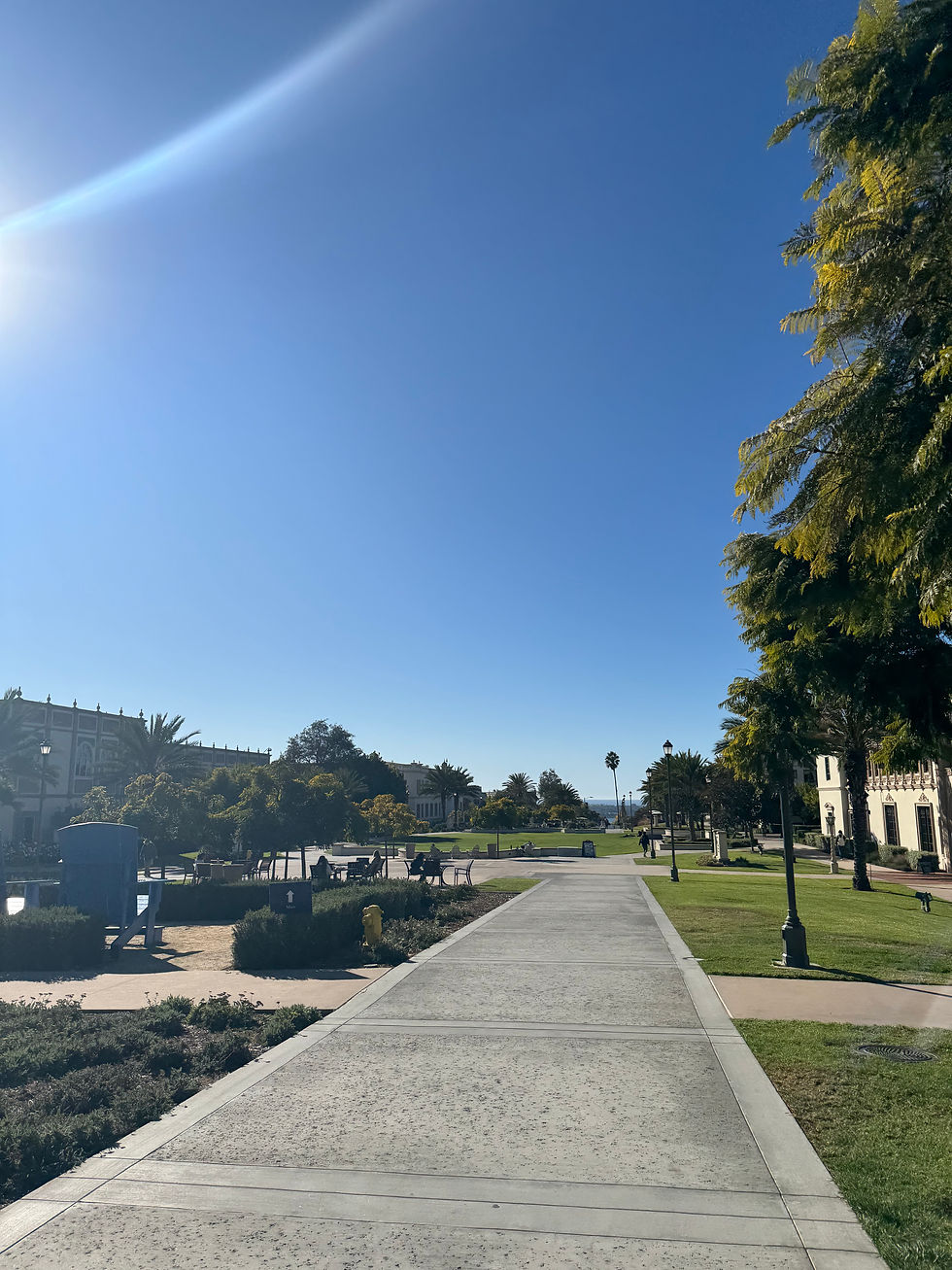 Sunny campus at University of San Diego