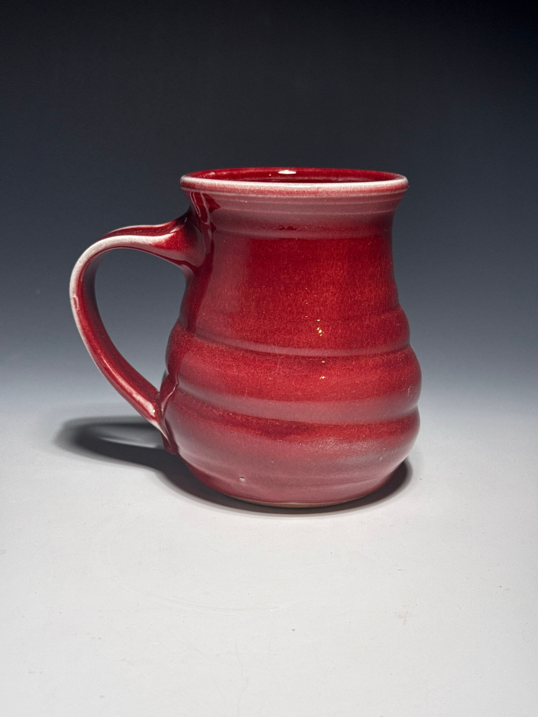 Ripple mug in copper red glaze