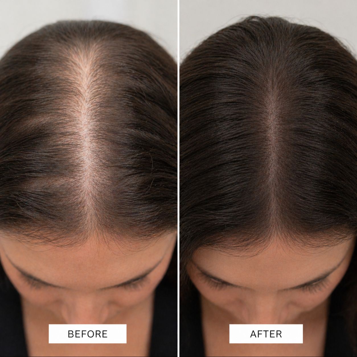 Before and after results of Hair Restoration and Scalp Rejuvenation at Browsome Studio Doral Miami