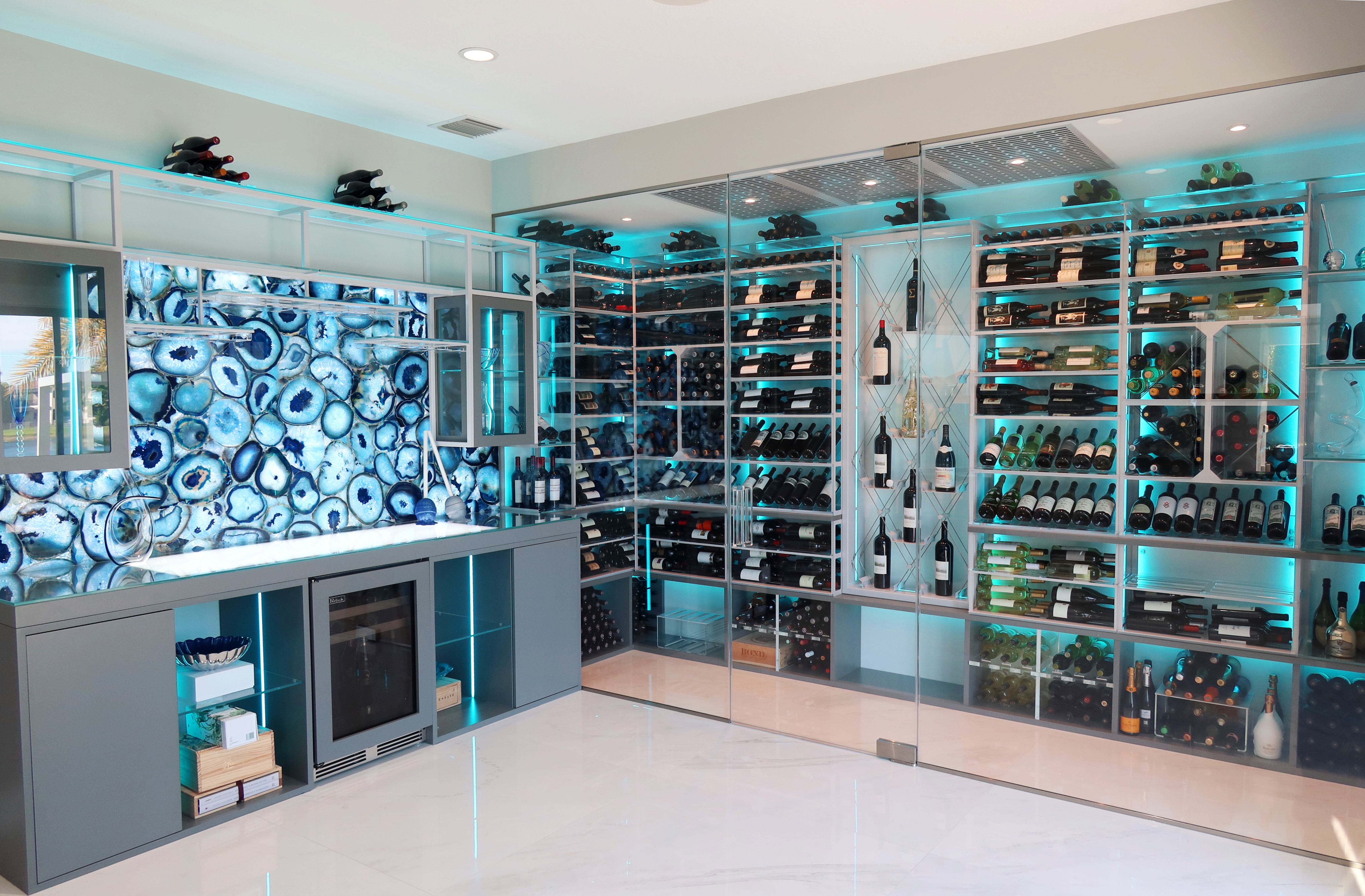 Barnsley modern wine room bar Parkland FL – Dragon Cellars