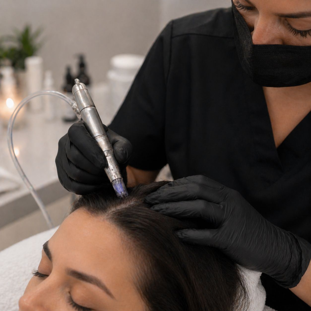 Hair restoration and scalp rejuvenation treatment at Browsome Studio in Doral, Miami