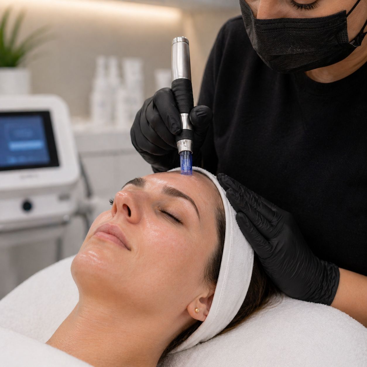 Glow facial with microdermabrasion treatment at Browsome Studio in Doral, Miami