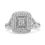 Thumbnail: .925 Sterling Silver 1/2 Cttw Round-Cut Diamond Cluster Cushion Ring