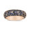 Thumbnail: 18K Rose Gold Multi Row Blue Sapphire Domed Top Band Ring