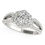 Thumbnail: 14k White Gold Diamond Engagement Ring with Hexagon Halo Border (7/8 cttw)